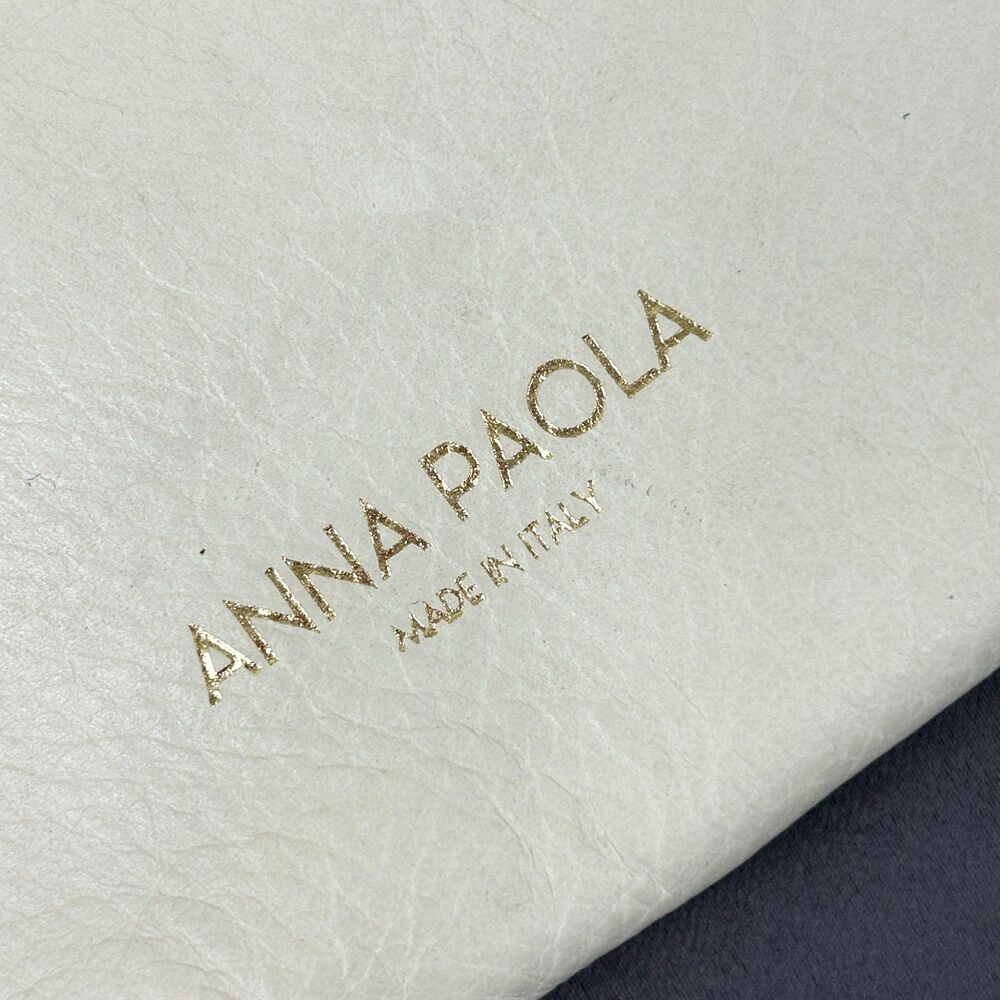 Anna Paola Italian Leather Woven Crossbody Purse Cream 11 X 7.5 - Picture 13 of 15